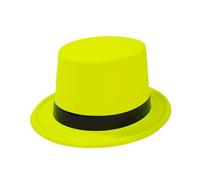 Watreketal Sombrero de copa popular con color fluorescente brillante para vacaciones, bailes de máscaras, fiestas, artistas de escenario, accesorios de escenario, sombrero alto