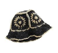 Watreketal Sombrero de pescador para mujeres, adolescentes, ala ancha, plegable, suave, para primavera, anti-UV, ganchillo, floral, color a juego, sombreros de primavera para mujeres y hombres