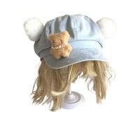 Watreketal Sombrero octágono casual para niñas, para primavera, carnaval, al aire libre, octogonal, de felpa, estrella y oso, para hombres, sombreros de primavera para mujeres, tela para adolescentes