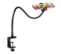 Watreketal Soporte para teléfono y tableta, soporte de cama de aluminio con brazo largo, plegable, giratorio de 360 grados, para teléfono resistente