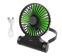 Watreketal Ventilador colgante con banda para el cuello manos libres, recargable por USB, 3 velocidades, ajustable, para uso escolar al aire libre, recargable por USB, para coches