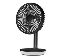 Watreketal Ventilador de mesa multiusos con batería USB de 4000 mAh, ventilador de escritorio recargable con luz nocturna pequeña, ventiladores de escritorio para dormitorio silencioso oscilante