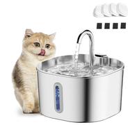 Watrify Cat Fountain, Stainless Steel Pet Fountain with Quad Filtration System, Super Quiet, Multi-Layer Filtration, 4 Extra Filters (Color-A)