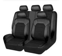 WatSKY 9 Piezas Coche Cuero Cubre Asientos Juegos, para Peugeot 3008 4007 4008 5008 407 SW 408 508 SW RCZ 607 Impermeable Cómodo Respirable 5-Plazas Protector Interior Accesorios,A/Black