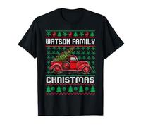 Watson Family Ugly Christmas Sweater Red Truck Funny Xmas Camiseta