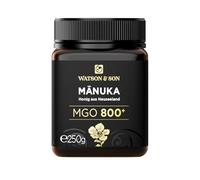 Watson & Son Miel de Manuka MGO 800+ 250g, Calidad Premium Certificada de Nueva Zelanda, Pura y natural