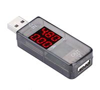 Watt Meter Usb Tester Voltaje Abs Usb Color Lcd Voltímetro Amperímetro Medidor de Corriente Multímetro Cargador Usb Tester (Azul) (Negro)