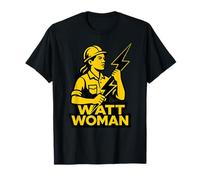 Watt Mujer Electricista Mujer Trabajadora Eléctrica Relámpago Camiseta