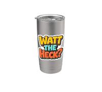 Watt The Heck Funny Electricista Juego de palabras Juego de palabras Cita de broma Diversión Vaso térmico de acero inoxidable de doble pared
