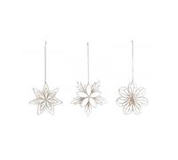 Watt & Veke Set de 3 colgantes navideños Star mezcla Blanco
