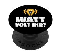 Watt Volt Su Oficial Electricista y Aprendiz Diciendo PopSockets PopGrip Adhesivo