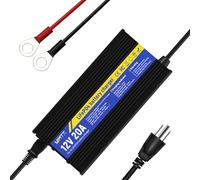 Wattcycle 14,6 V 20 A LiFePO4 Cargador, material de la carcasa de plástico, más ligero, menos ruido, cargador inteligente AC-DC de carga lenta, admite carga rápida rápida