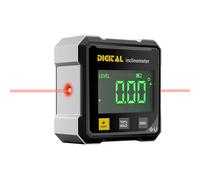 Wattive Inclinómetro Digital con Laser, Nivel Digital Magnetico Fuerte de 4 Lados Buscador de angulos Digital con retroiluminación para Automóviles, Carpintería, Construcción