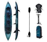 Wattsup, Kayak Inflable, Serie COD 3 Plazas, 460 x 85 cm (15'1" x 33"), 100% Alta Presión/Dropstitch, Paquete Completo, Remos Dobles, Asientos, Bomba, Bolsa de Transporte, hasta 250 kg, Azul