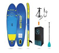 Wattsup - Sup Stand Up Paddle Inflable F10 10 - 305 x 81 x 15 cm Dropstitch - Paquete Completo - Paleta Leash Bomba Bolsa de Transporte - hasta 125 kg - Color Azul