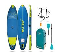 Wattsup - Sup Stand Up Paddle Inflable SAR 10'8-325x84x15 cm, Dropstitch - Pack Completo: Remo 2in1, Leash, Bomba, Bolsa de Transporte - hasta 145 kg - Azul