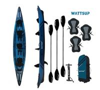 WATTSUP TORPEDO 3 Personas Kayak SET Inflable DropStich Canoa Bote Kayak Remo