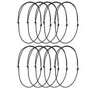 WaTudouYe Paquete de 10 Cordones de Cuero Negro, Nudos Ajustables, Nudo Deslizante, Collar, Cuerda, Suministros para fabricación de Joyas, Cordones para Collar para Bricolaje