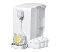 Watus Dispensador de agua caliente, dispensador instantáneo con filtración y calefacción, 3 cartuchos filtrantes. Filtra el agua para reducir la piedra caliza, el cloro, el plomo.