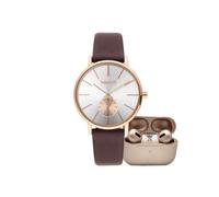 WATXANDCO Analógico Modelo Reloj Basic Brown RELOJ3_38 Gold Earbud. Marca
