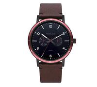 Watxandco Reloj Hombre Analogico Cuarzo con Correa de Cuero WABOXSPELL3