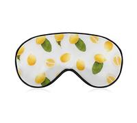 WatYellow Lemon Fruit Summer Pattern Sleep Mask Eye Parche Eyeshade con correa elástica Cover Sleeping para hombres, mujeres y niños