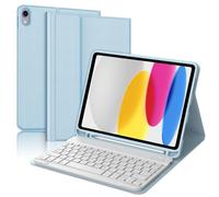 WAVATA Funda con Teclado para iPad 10ª Generación 2022/ A16 11 Pulgadas 2025, Teclado Español Bluetooth Desmontable para iPad 10.9 Pulgadas A2696/A2777/A2757, BLU