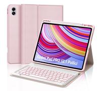 WAVATA Funda Teclado para Redmi Pad Pro 12.1 Pulgadas/Xiaomi Poco Pad 12.1'' - Español Ñ Teclado para Redmi Pad Pro 12.1 con Retroiluminado, Tecla Bluetooth para Xiaomi Poco 12.1'', Rosa