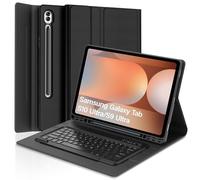 WAVATA Funda Teclado para Samsung Galaxy Tab S10 Ultra 14.6'' 2024, Teclado Español Ñ para Samsung Galaxy S9 Ultra, Teclado para Tab S10 Ultra/ S9 Ultra, Teclado Bluetooth Desmontable S10 Ultra, Negro