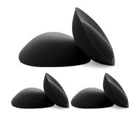 WAVDSYB Almohadillas de brasier súper gruesas, 3 pares extraíbles, realzadores de pecho, relleno de copas de brasier push up (negro, 6 cm, L)