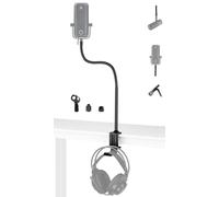 Wave 3 - Soporte de brazo para micrófono, soporte giratorio de 24 pulgadas con gancho para auriculares compatible con micrófonos USB Elgato Wave 3, Wave DX - Soporte de micrófono con rosca de 1/4,