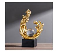 Wave Decoration Sculpture, Gold Decorative Items, Abstract Room,Table, Office, Apartment,Bedroom, Windowsill Living Room Sculptures and Statues, Resin Statue,Gold B