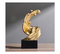 Wave Decoration Sculpture, Gold Decorative Items, Abstract Room,Table, Office, Apartment,Bedroom, Windowsill Living Room Sculptures and Statues, Resin Statue,Gold A