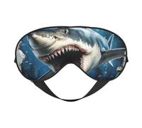 Wave Great White Shark Out of the Sea - Antifaz para dormir con correa ajustable, cómoda cubierta para los ojos para viajes, yoga, siestas, dormir y relajarse
