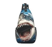 Wave Great White Shark Out Of The Sea - Bolsa cruzada de viaje para hombre, mochila de senderismo