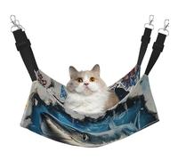 Wave Great White Shark Out Of The Sea - Hamaca para mascotas con estampado de tiburón blanco - Hamaca para dormir para gatos, conejos, hurones, cachorros, animales pequeños