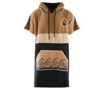 WAVE HAWAII Cumbuco,Poncho de surf para tallas de 160-190 cm, 95% algodón ecológico, ayuda para vestuario para natación, playa, surf, toalla de baño, poncho de ducha, marrón, M