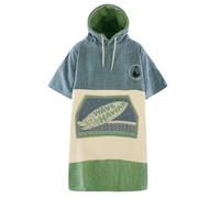Wave Hawaii Poncho de Terciopelo de algodón, azul verde (WH4049)