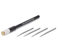 Wave Hobby Tool Series HG - Juego de cinceles micro hoja 4 + empuñadura/herramienta modelo de plástico negro HT556