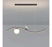 Wave Long Strip Pendant Light, Metal Linear Hanging Lamp with Butterfly Decorative Lighting Fixtures, LED Dining Room Suspension Lamps, Minimalist Kitchen Island Chandeliers