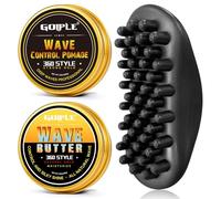 Wave Pomade - Cepillo de esponja para cabello para hombres negros, raqueta de esponja lavable para barberos y uso diario, ideal para cabello rizado, cepillo de dientes grandes de goma, juego de