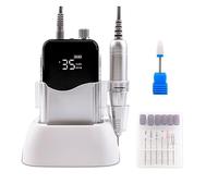 Wave - Taladro de uñas, base inalámbrica de escritorio, máquina eléctrica de 35000 rpm, juego de taladro para manicura y pedicura, batería recargable, herramientas profesionales inalámbricas