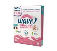 Wave Washing Sensitive - El detergente en hojas - 100% plástico libre - 32 lavados - Fabricado en Italia - Ecológico - Biodegradable - Compostable