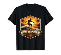Wave Whisperer Vintage Surfer Diciendo Retro Surfing Cita Mar Camiseta