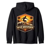 Wave Whisperer Vintage Surfer Diciendo Retro Surfing Cita Mar Sudadera con Capucha