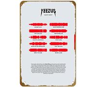 Waveform Albums Yeezus by Kanye West - Póster vintage de metal con logotipo de la familia, club, bar, cafetería, dormitorio, decoración de pared, regalo, 20 x 30 cm
