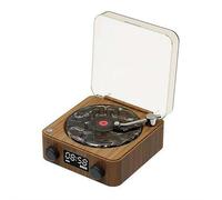 Waves - Altavoz Bluetooth con reproductor de vinilo, portátil, vintage, con luz y tiempo ajustables, reproductor de discos de ondas utilizado para dormitorio, fiesta, color blanco