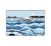 Waves Lapping at The Rocks - Alfombra de sala de estar impresa de 72 x 48 pulgadas para mesa de café, mesita de noche, oficina, balcón
