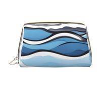 Waves Lapping at The Rocks - Bolsa de cosméticos portátil y bolsa de cosméticos de viaje, unisex, cierre de cremallera, adecuada para uso diario, White, Talla única