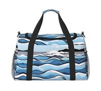 Waves Lapping at The Rocks - Bolsa de lona con estampado de olas para viajes, fin de semana, bolsa de deporte para gimnasio, para hombres y mujeres